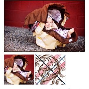 carseat canopy whole set soft material brown&red